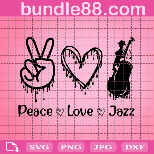 Jazz Svg, Peace Love Jazz Svg