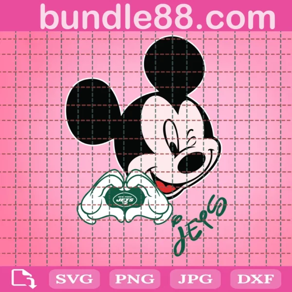 Jets Mickey Mouse Football Svg