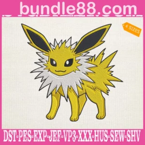 Jolteon Pokemon Embroidery Design