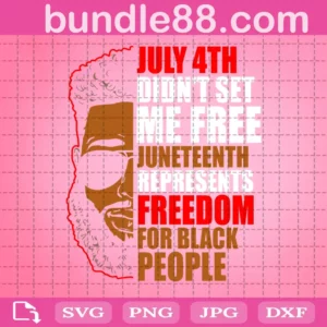 July 4Th Didn'T Set Me Free Juneteeth Represents Freedom For Black People Svg