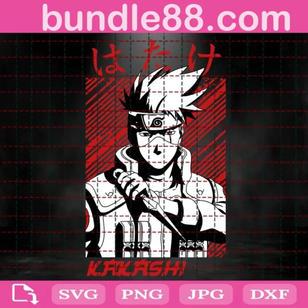 Kakashi Sensei Red And White Svg