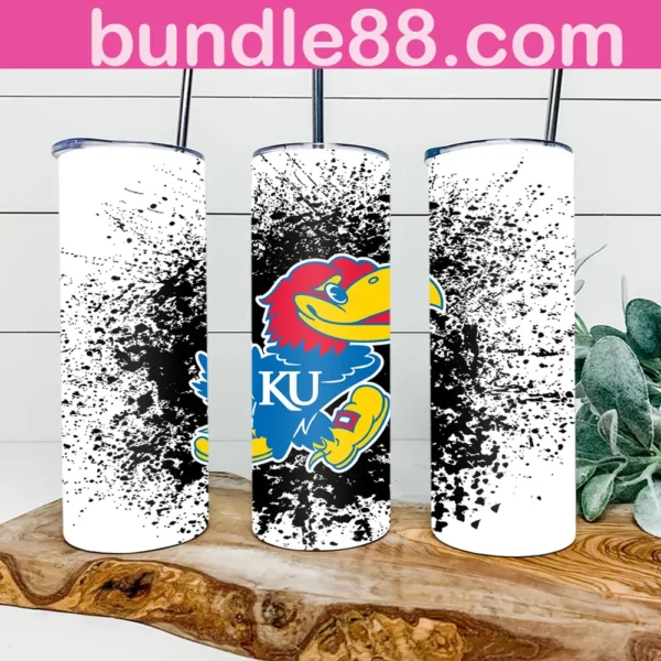 Kansas Jayhawks Football 20oz Skinny Tumbler