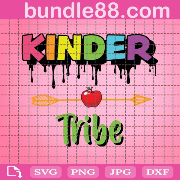 Kinder Tribe Back To School Funny Kindergarten Kids Svg