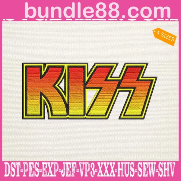 Kiss American Rock Band Embroidery Design