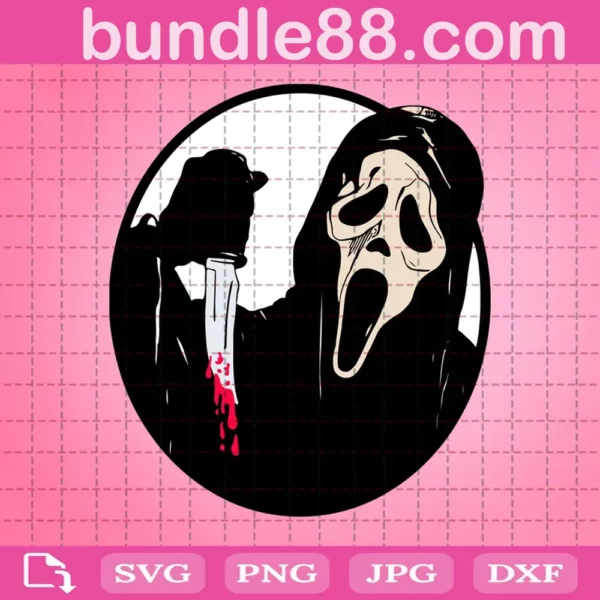 Knife Scream Ghost Halloween Svg