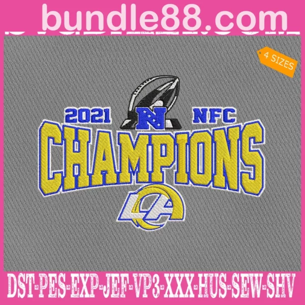 LA Rams 2021 NFC Champions Embroidery Files