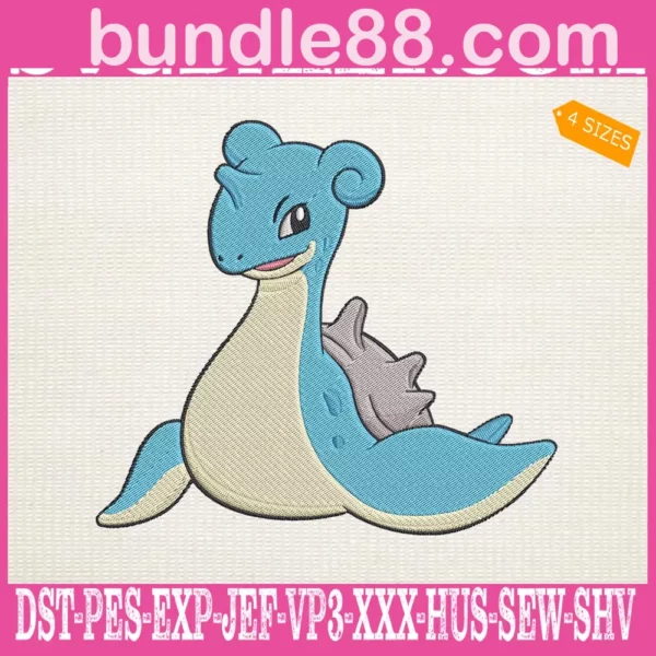 Lapras Pokemon Embroidery Design