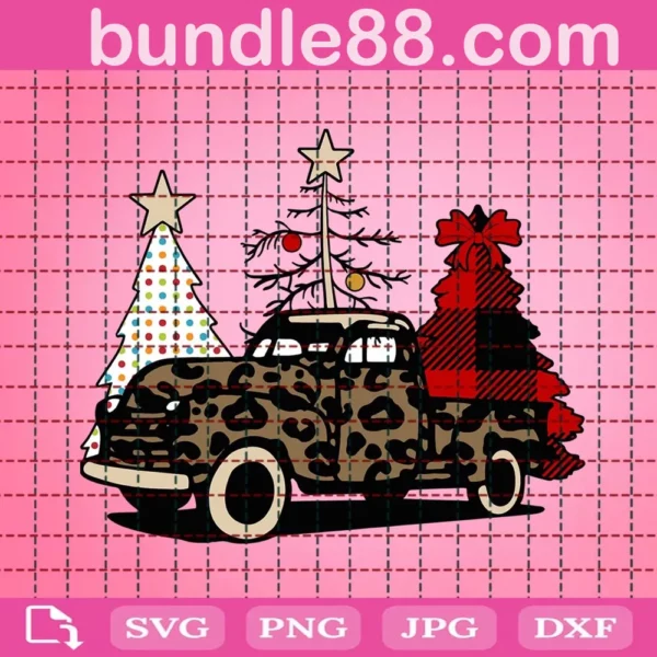 Leopard Christmas Car Svg