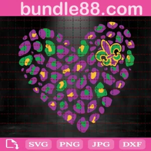 Leopard Heart Mardi Gras Svg