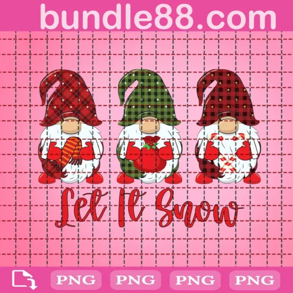 Let It Snow Png, Christmas Gnomies Png