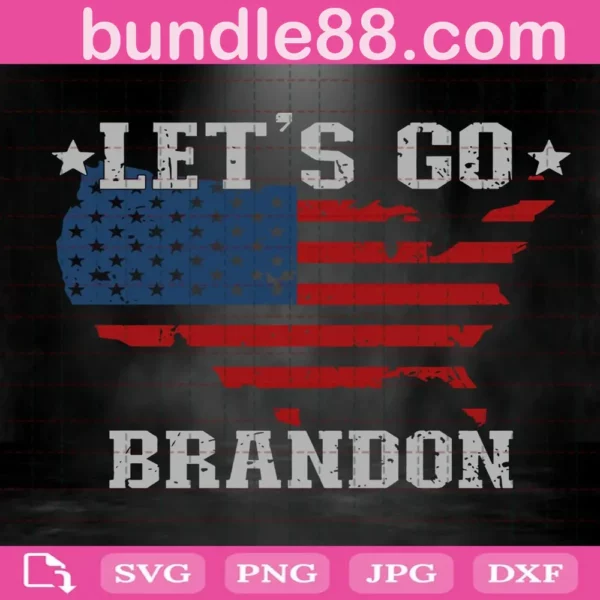 Let'S Go Brandon American Flag Svg