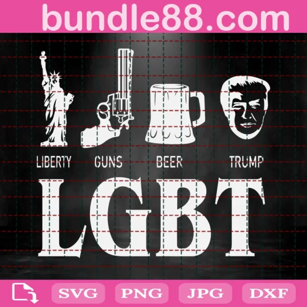 Lgbt Liberty Guns Beer Trump Svg