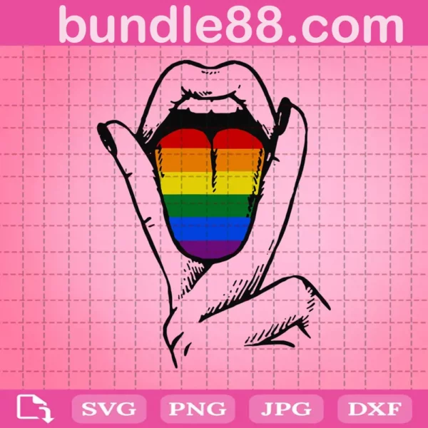 Lgbt Pride Lesbian Tongue Svg