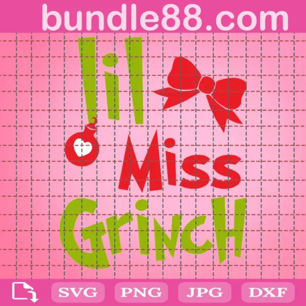 L'Il Miss Grinch Svg