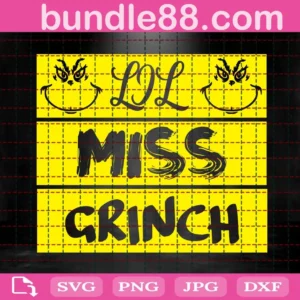 Lil Miss Grinch Svg