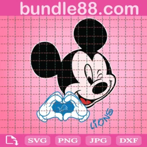 Lions Mickey Mouse Football Svg