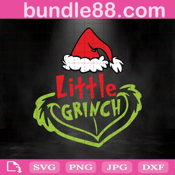 Little Grinch Santa Hat Svg