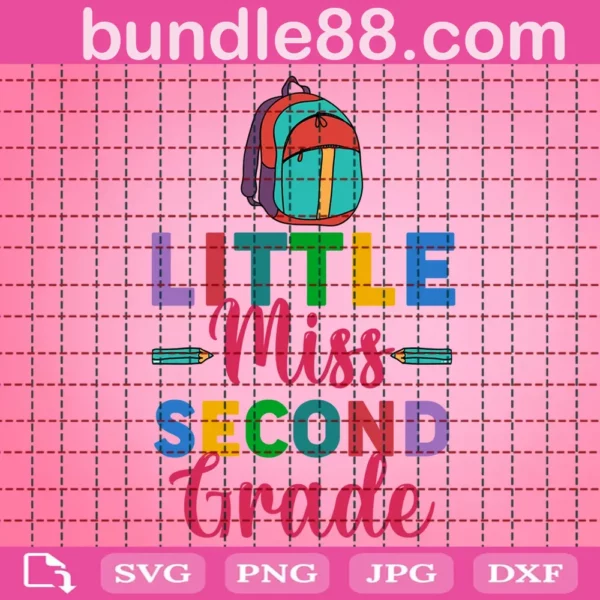 Little Miss Second Grade Svg