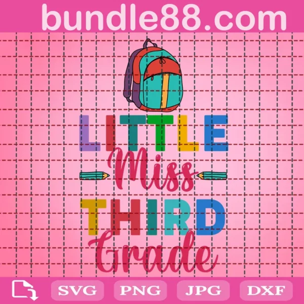 Little Miss Third Grade Svg