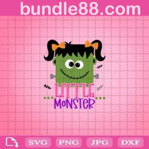 Little Monster Girl With Bows Svg