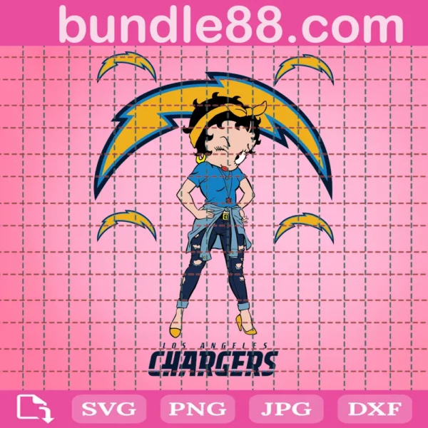 Los Angeles Chargers Betty Boop Svg