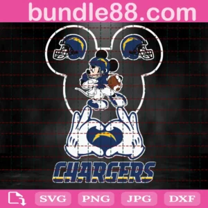 Los Angeles Chargers Football Mouse Clipart