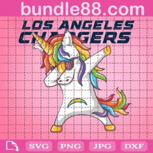 Los Angeles Chargers Football Unicorn Face Cut File