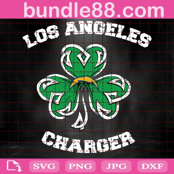 Los Angeles Chargers Lucky Clover Svg
