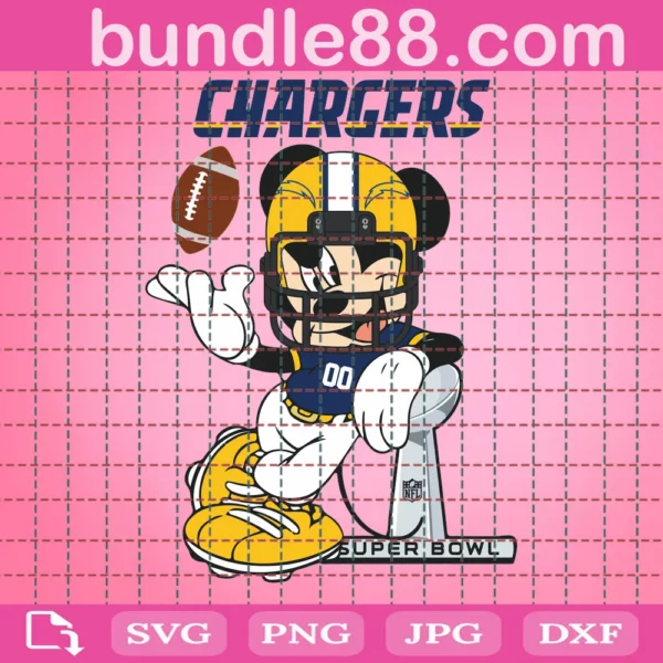 Los Angeles Chargers Mickey Svg