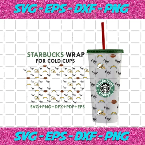 Los-Angeles Chargers Strarbucks Wrap Svg
