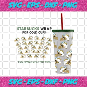 Los Angeles Chargers Svg For 24Oz Venti Cold Cup Wrap