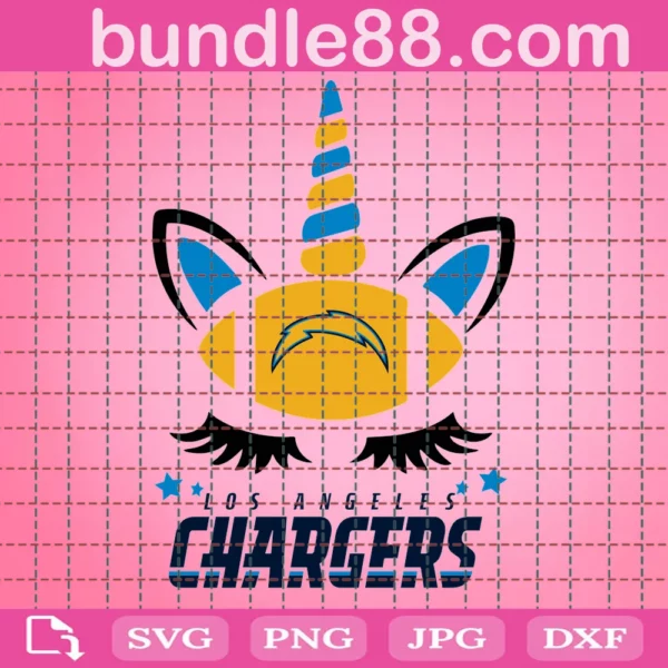 Los Angeles Chargers Unicorn Football Svg Files