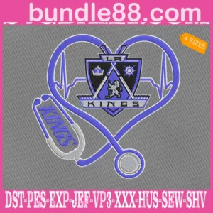 Los Angeles Kings Heart Stethoscope Embroidery Files
