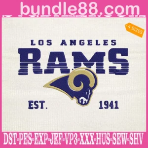 Los Angeles Rams Est 1941 Embroidery Files