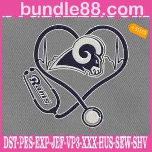 Los Angeles Rams Heart Stethoscope Embroidery Files