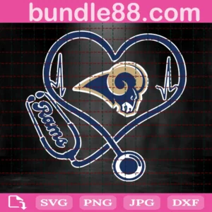 Los Angeles Rams Heart Stethoscope Svg