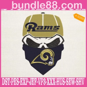 Los Angeles Rams Skull Embroidery Files