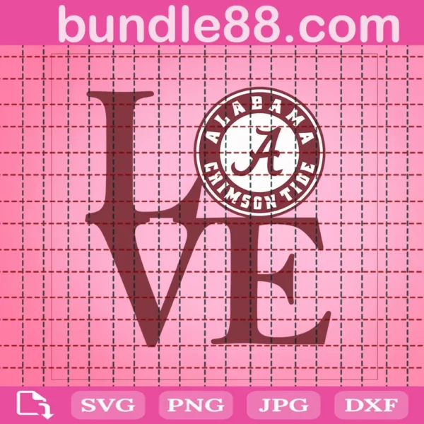 Love Alabama Crimson Tide Svg