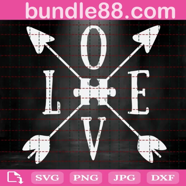 Love Arrows Puzzle Autism Svg