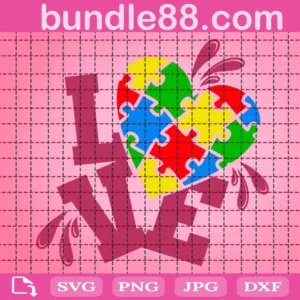 Love Autism Puzzle Svg