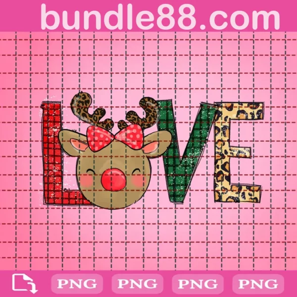 Love Christmas Deer Png