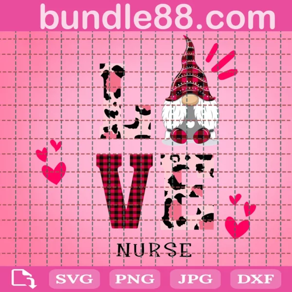 Love Nurse Svg, Valentine Svg