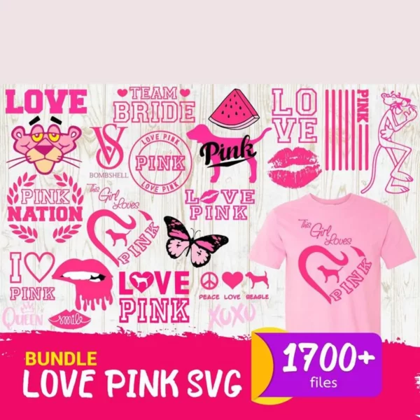 love Pink, Love Pink SVG Bundle