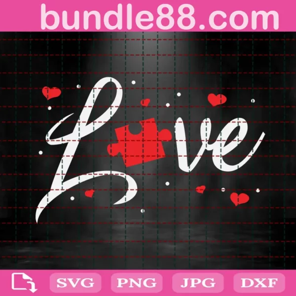 Love Puzzle Svg, Autism Svg