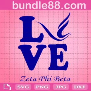 Love Zeta Phi Beta Svg