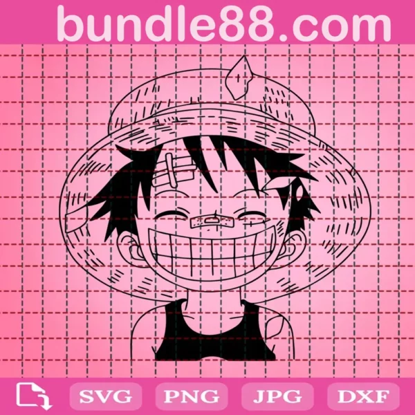 Luffy Cute Svg, One Piece Monkey D. Luffy Svg