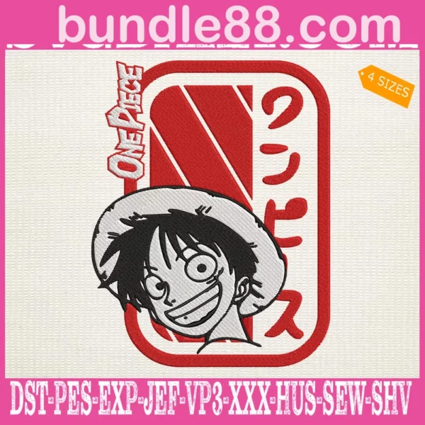 Luffy Smile One Piece Embroidery Design