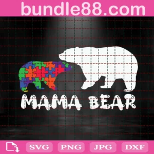 Mama Bear Autism Svg