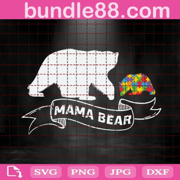 Mama Bear Puzzle Svg