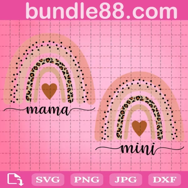 Mama Mini Rainbow Svg